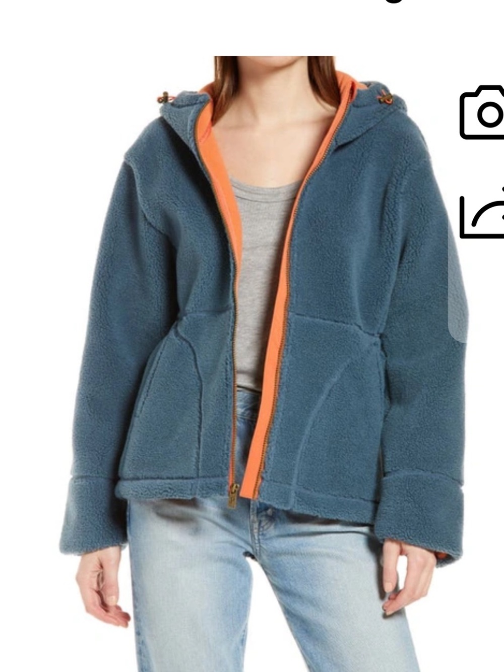 Pendleton Palisade Hooded Fleece Jacket In Storm Blue sz S